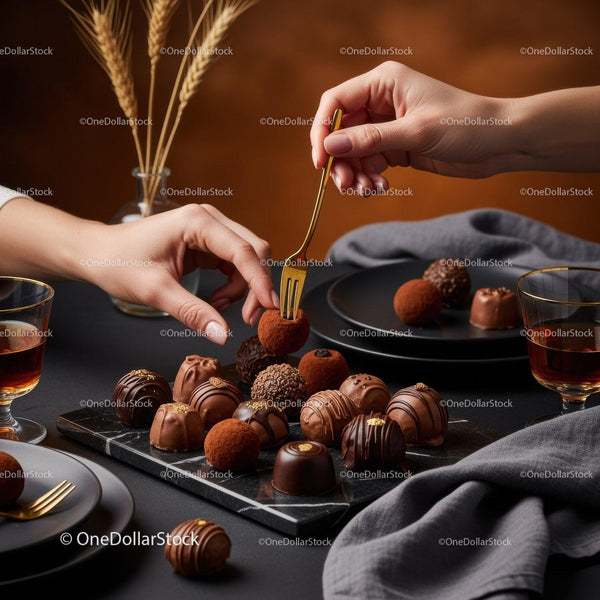 Elegant Assorted Chocolate Truffles and Confections for Luxury Dessert Display