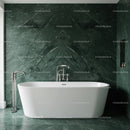 Modern Green Marble Bathroom with Freestanding Bathtub