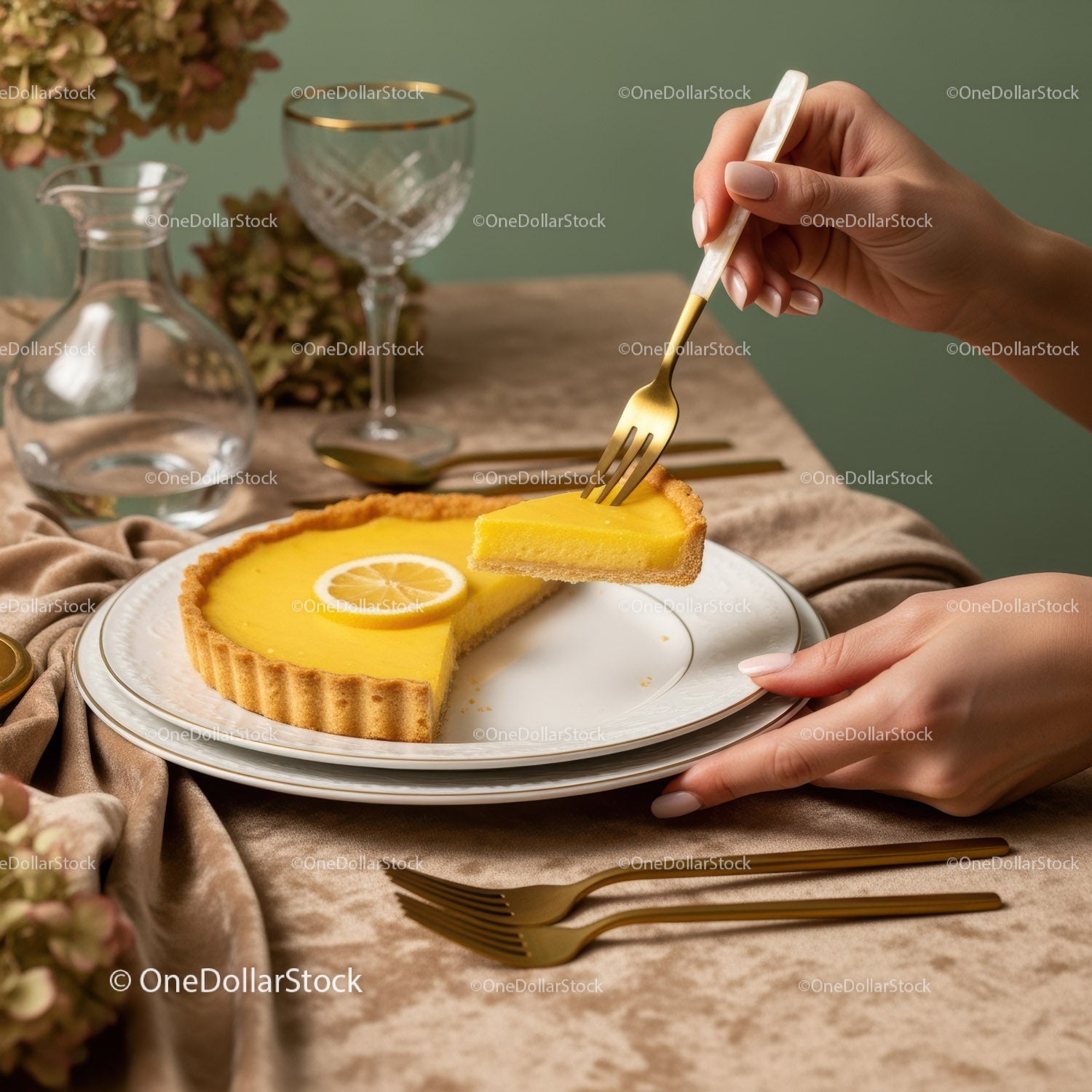 Elegant Lemon Tart with Citrusy Flavor and Golden Crust