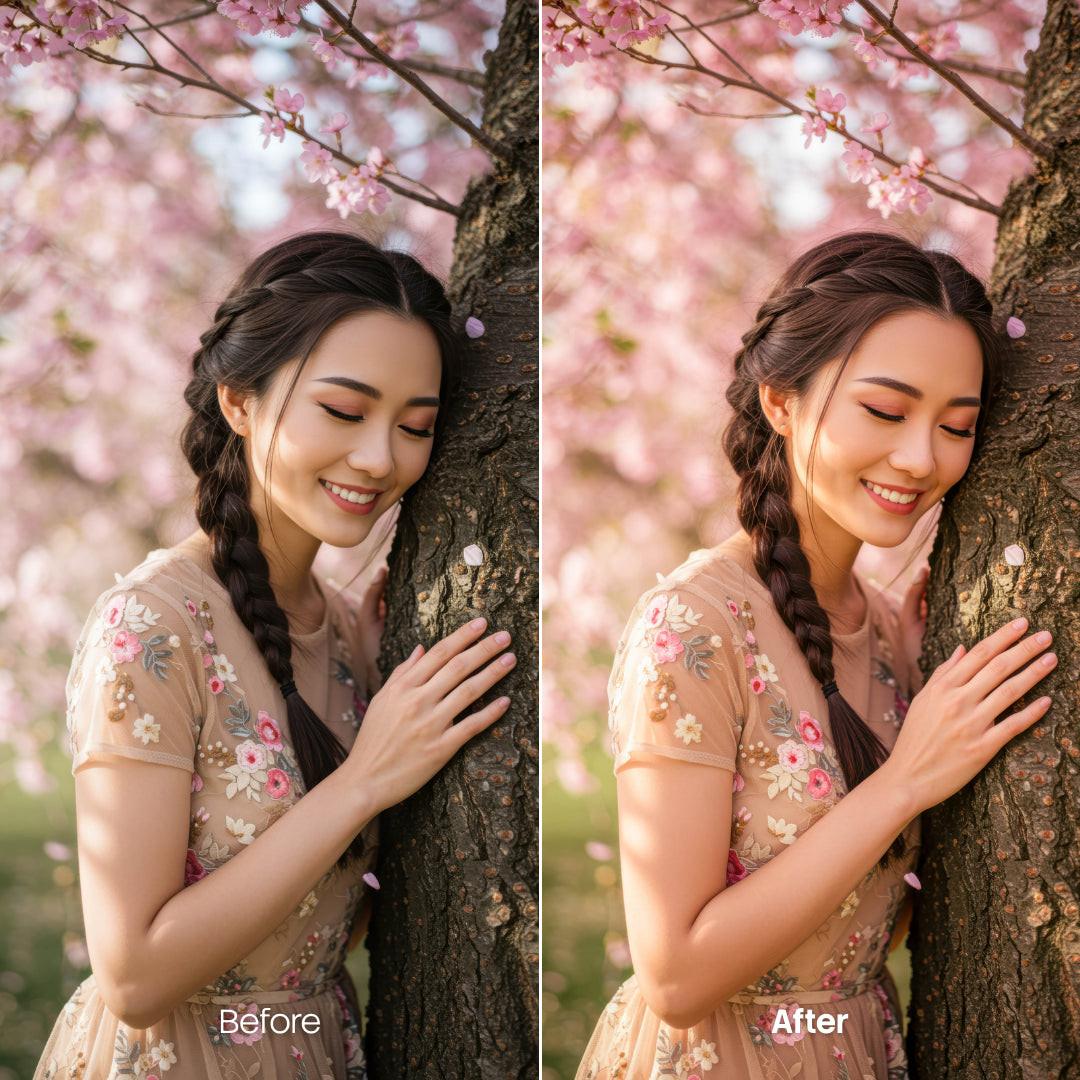 outdoor photography edit with Blossom Lightroom presets