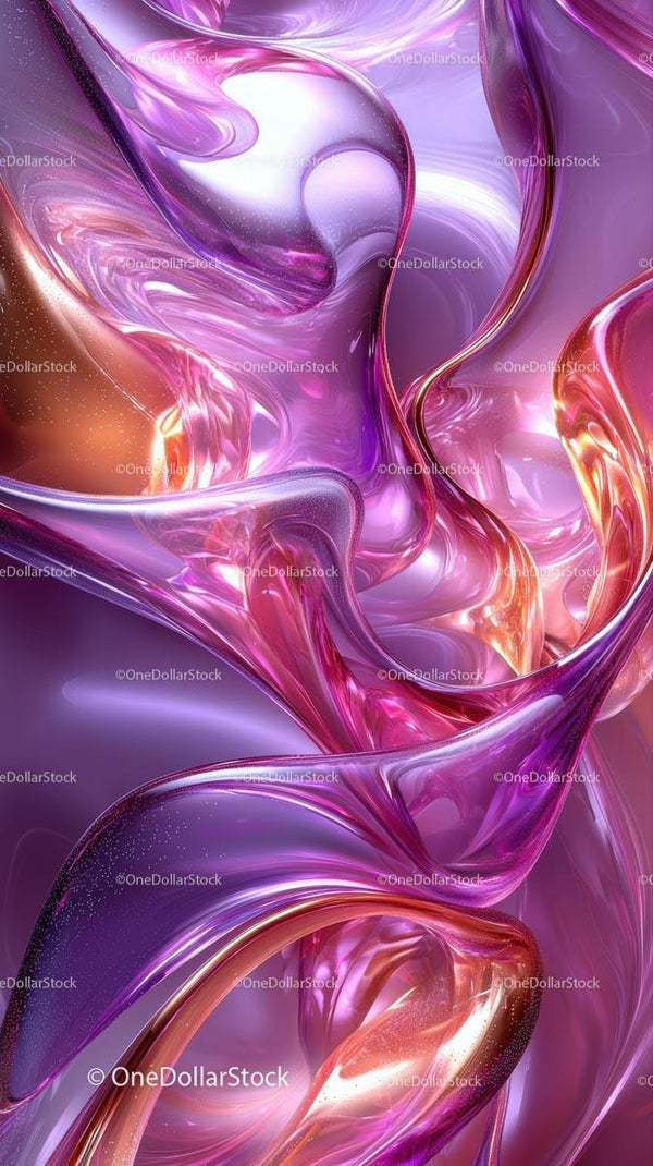 Abstract Fluid Art with Vibrant Pink and Purple Swirling Patterns