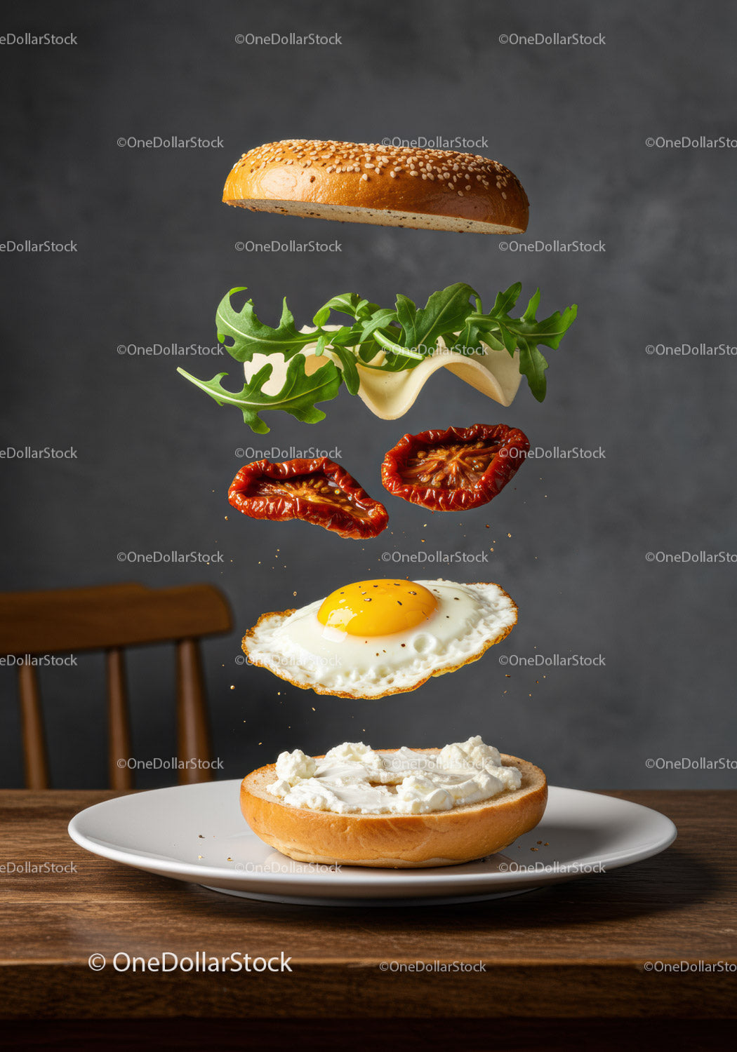 Deconstructed Breakfast Sandwich with Fresh Ingredients