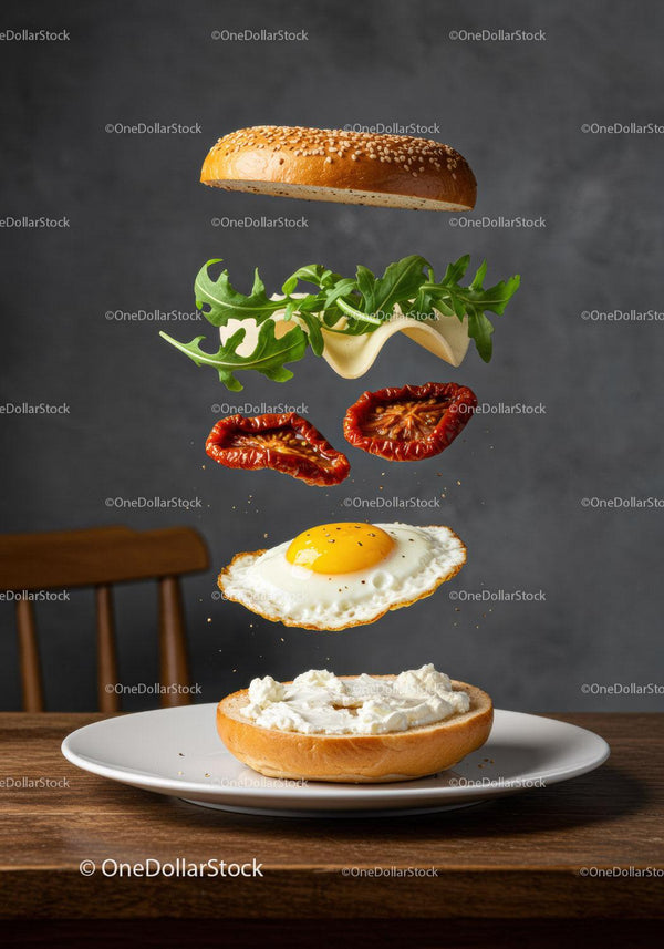 Deconstructed Breakfast Sandwich with Fresh Ingredients