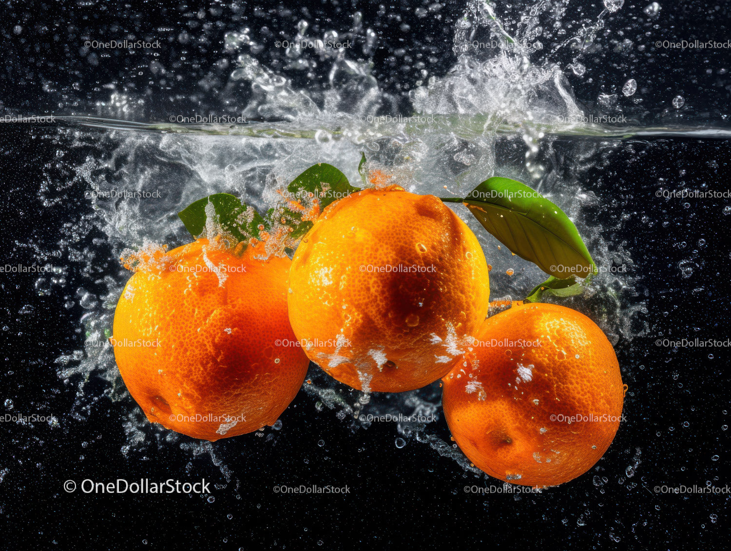 Fresh Orange Fruits Splashing into Water in Dynamic Summer Scene