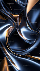 Futuristic Abstract Metallic Curves with Glossy Surface