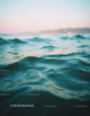 Serene Ocean Waves with Soft Pastel Sky at Sunset