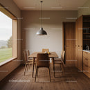 Cozy Wooden Dining Room with Minimalist Design and Natural Light