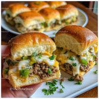 Juicy Beef Cheddar Sliders with Green Onions and Soft Buns