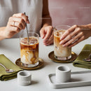 Stylish Iced Coffee with Cream Swirl in Elegant Glasses