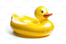 Yellow Rubber Duck in Floating Pool Toy for Summer Fun
