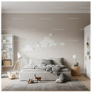 Children Bedroom with Cloud Wall Decals and Wooden Toys