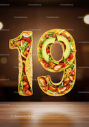 Number 19 Filled with Fresh Mexican Wrap Ingredients