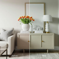 Before and after Modern Interior Lightroom preset edit
