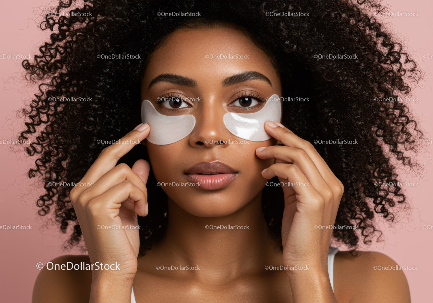 Young Woman Applying Facial Mask for Skincare Routine