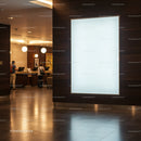Modern hotel lobby with travelers checking in