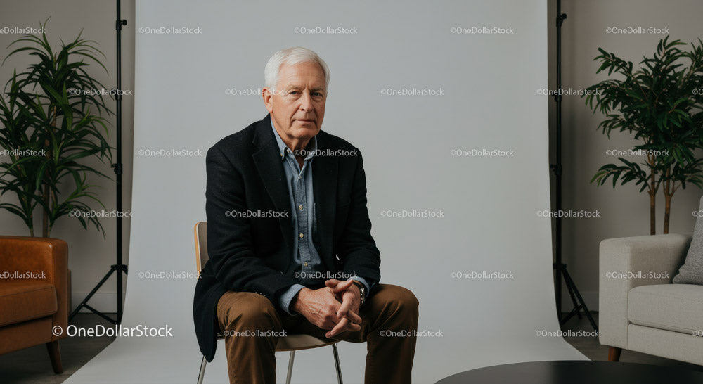Confident Senior Man in Professional Portrait Setting