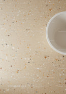 Beige Terrazzo Floor with White Ceramic Bowl for Modern Interior Design