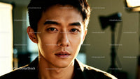 Young man with thoughtful expression in warm indoor light