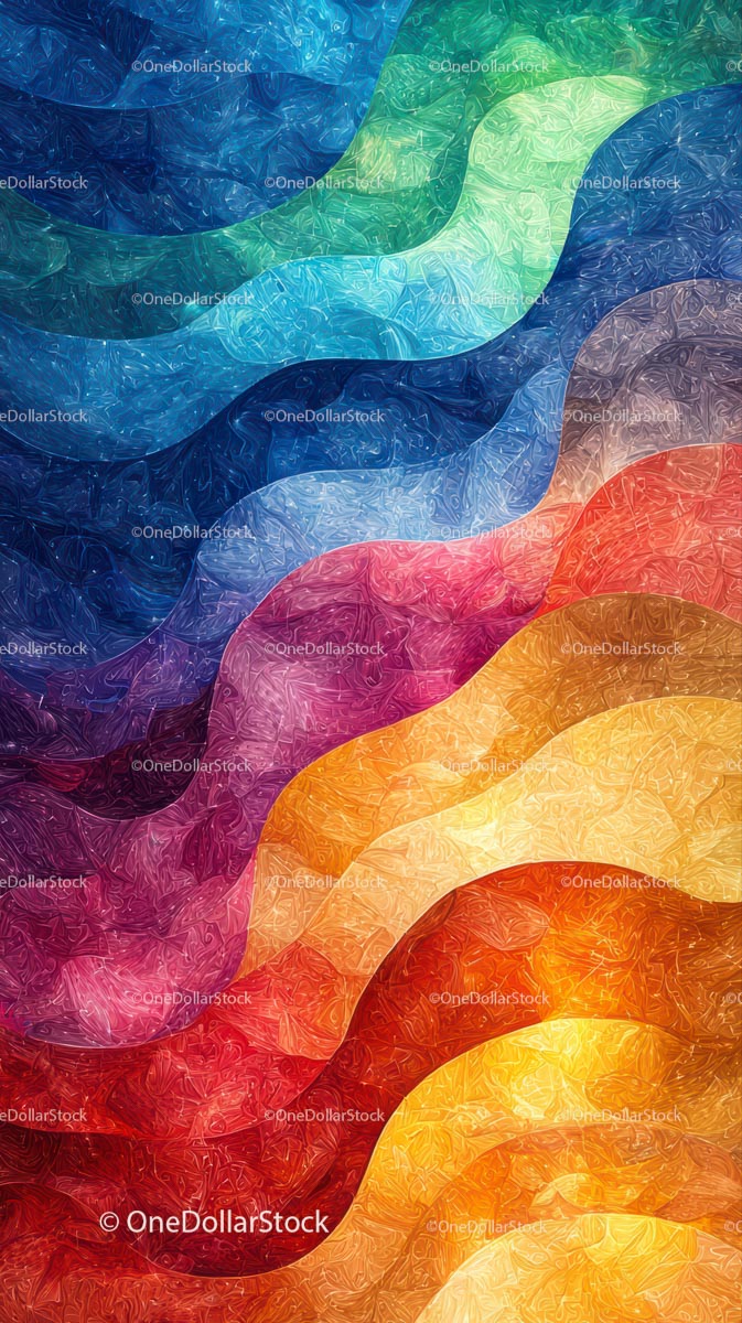 Colorful Abstract Waves with Vivid Textured Pattern