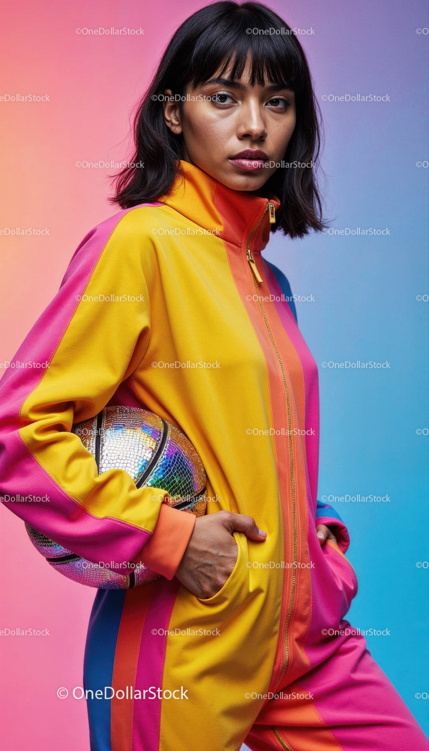 Colorful Women's Tracksuit Fashion in Bright Modern Style