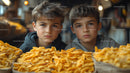 Children Examining Pasta at Market Stall
