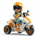 Futuristic Toy Robot with Large Eyes and Bunny Ears for Kids