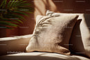 Beige Textured Cushion in Cozy Modern Living Room Setting