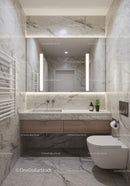 Luxurious Modern Bathroom with Marble Walls and Wooden Vanity