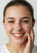Young Girl with Bright Smile and Colorful Sprinkles for Joyful Occasion