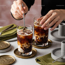 Elegant Iced Coffee with Creamy Swirl in Modern Glasses