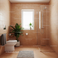 Modern Bathroom with Shower Enclosure and Indoor Plants