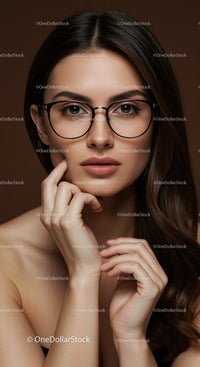 Elegant Woman with Glasses and Confident Expression for Fashion Campaign