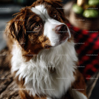 Close-Up of a Bernese Mountain Dog with Expressive Eyes and Fluffy Fur
