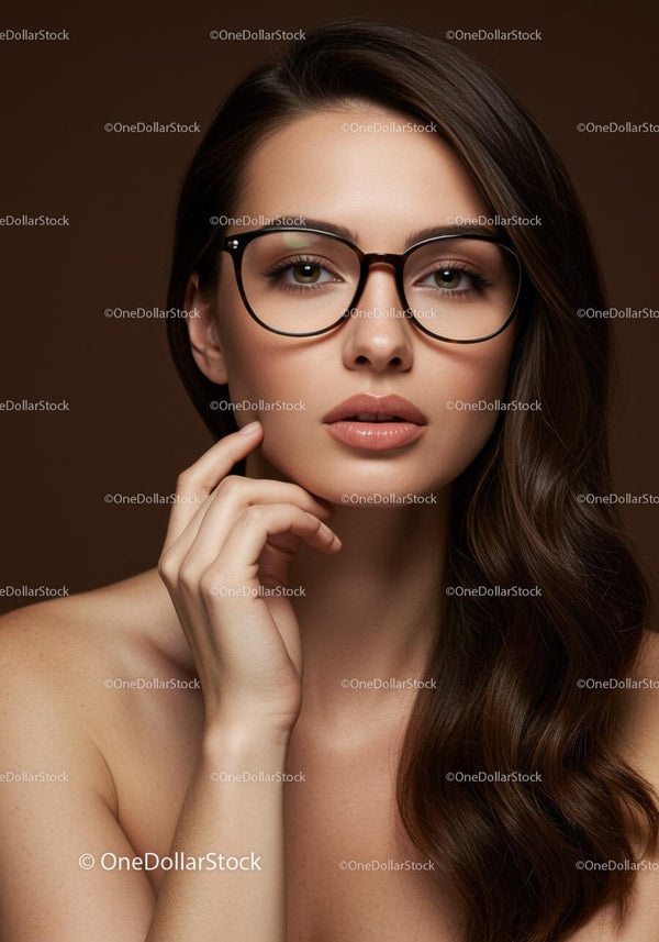 Elegant Woman Wearing Stylish Glasses with Confident Expression