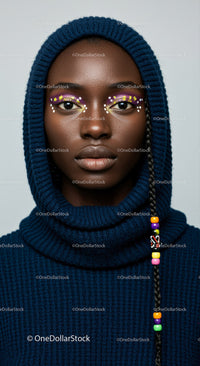 Portrait of a Beautiful Model with Artistic Makeup and Fashion
