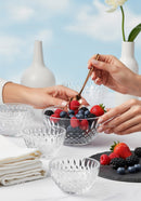 Colorful Assorted Berries in Elegant Glass Bowls with Modern Tableware