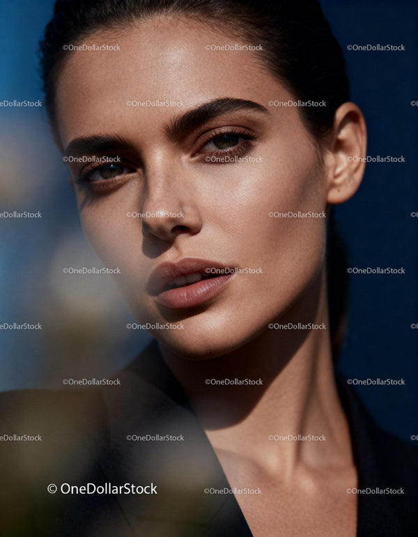 Close-up portrait of confident woman with natural beauty