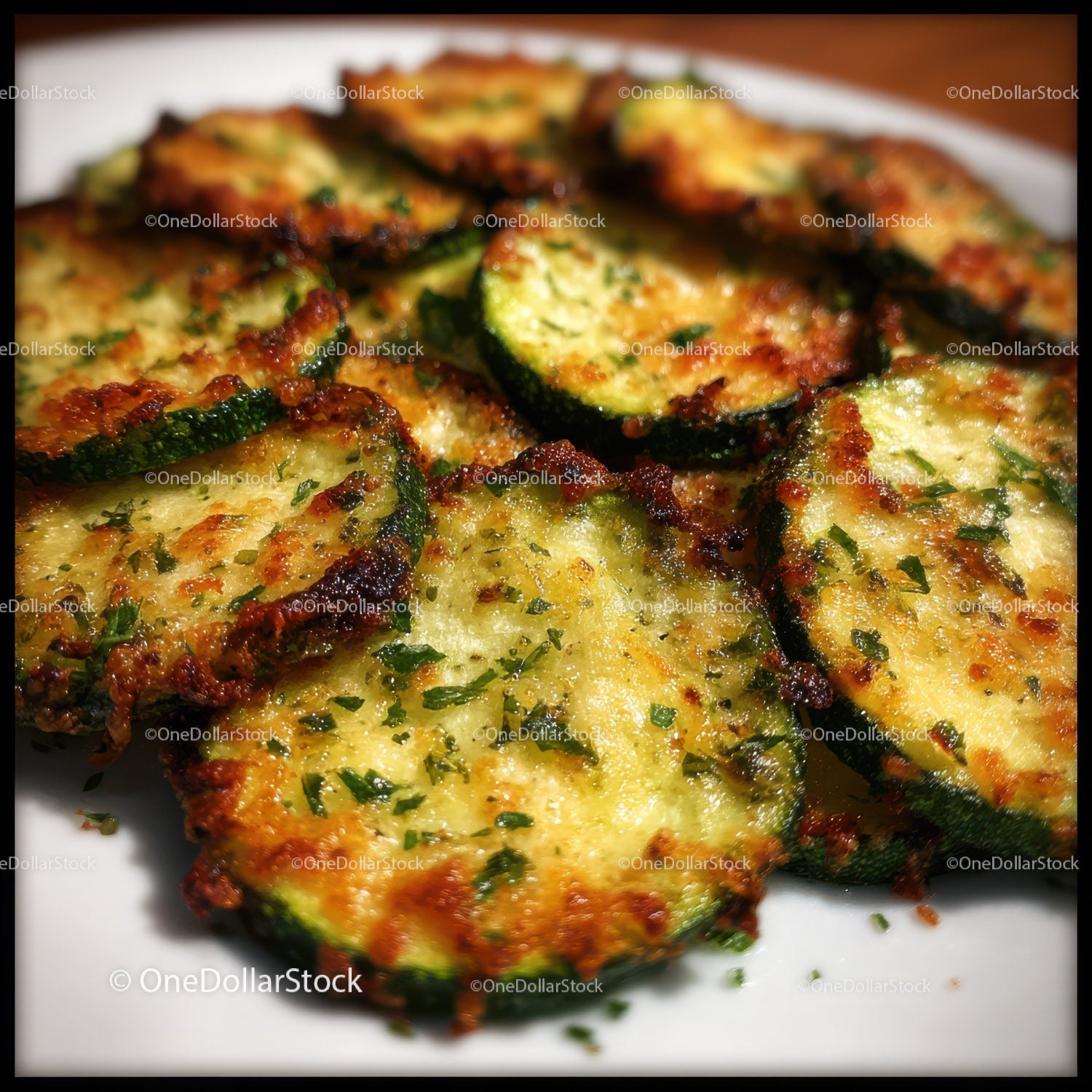 Grilled Zucchini Slices with Herbs and Crispy Edges