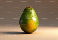 Fresh ripe avocado with natural light on neutral background