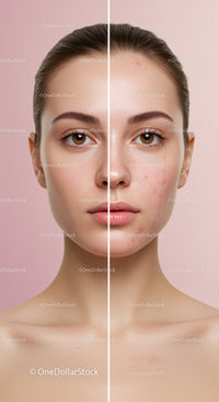 Portrait of a Woman Showing Clear skin and Acne Improvement Results