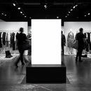 Abstract scene inside a modern fashion retail store