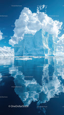 Majestic Arctic Iceberg Reflecting Calm Cold Waters
