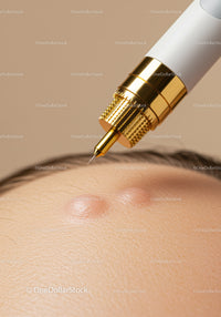 Close-up of Cosmetic Needle Injection for Skin Rejuvenation in a Clinic