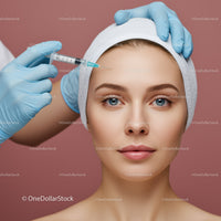 Woman Receiving Facial Injection for Skincare Treatment