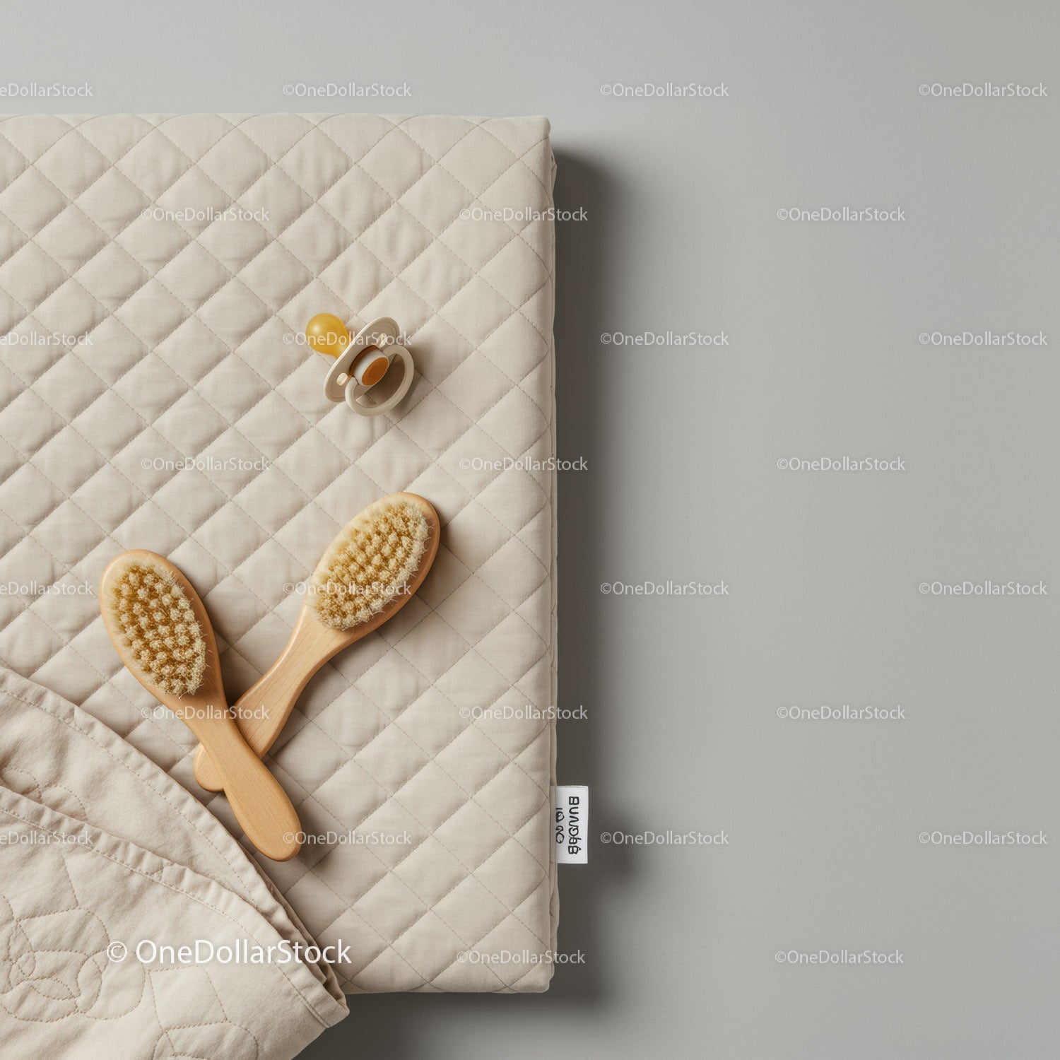 Minimalist Baby Care Set on Quilted Changing Pad