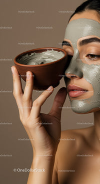 Women Applying Healing Clay Face Mask for Spa and Relaxation