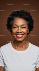 Happy African American Woman Smiling Portrait with Natural Expressions