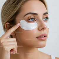 Close-up of Woman Applying Under-eye Skin Care Mask