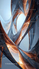 Elegant Metallic Abstract with Flowing Shapes and Glittering Textures