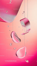 Abstract Pink Gel Beads for Skincare and Beauty Concept